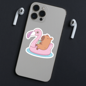 Sticker Capibara en Flotador