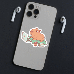 Sticker Capibara con Notebook